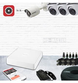KIT30 Комплект видеонаблюдения HD-TVI уличный Hikvision на 4 камеры